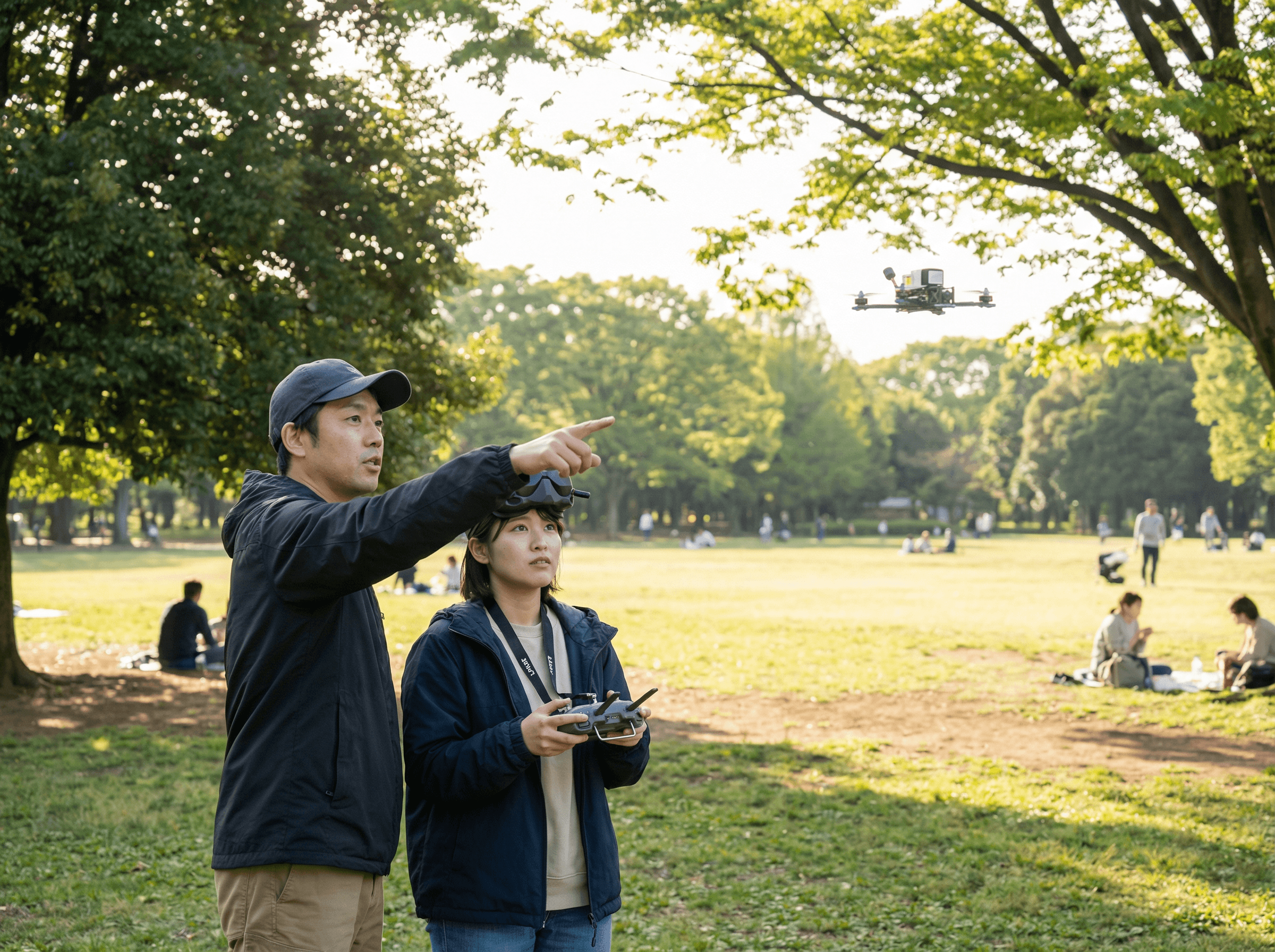 講師と生徒がマンツーマンで訓練している様子